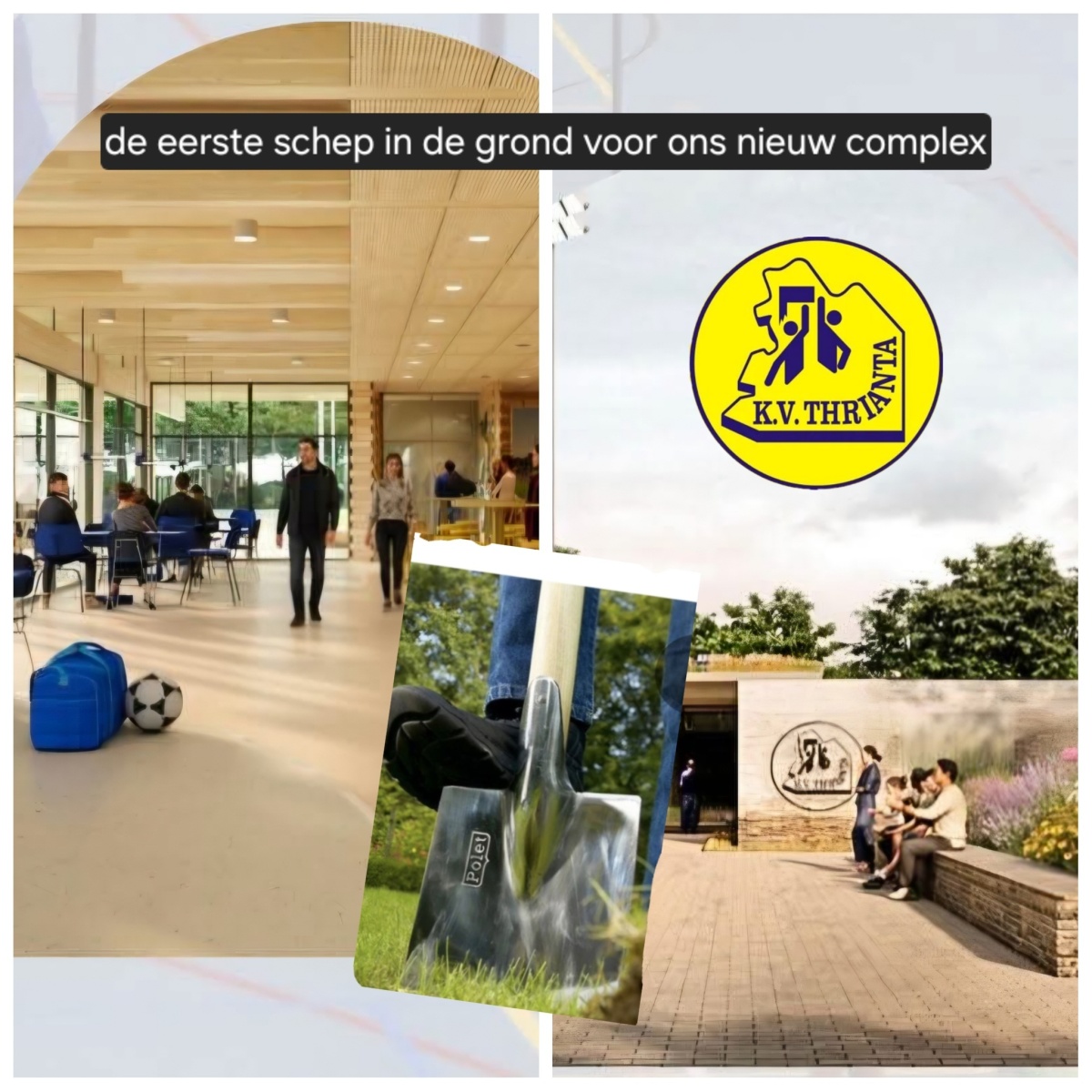 De eerste schep in de grond voor ons nieuw complex.